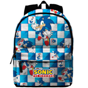 Sonic kék-fehér kockás Hátizsák 41cm