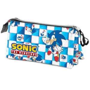 Sonic Tolltartó 3 rekeszes kék-fehér kockás