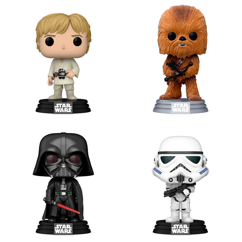 Funko POP! Luke Skywalker / Chewbacca / Darth Vader / Stormtrooper 4Pack (Flocked)