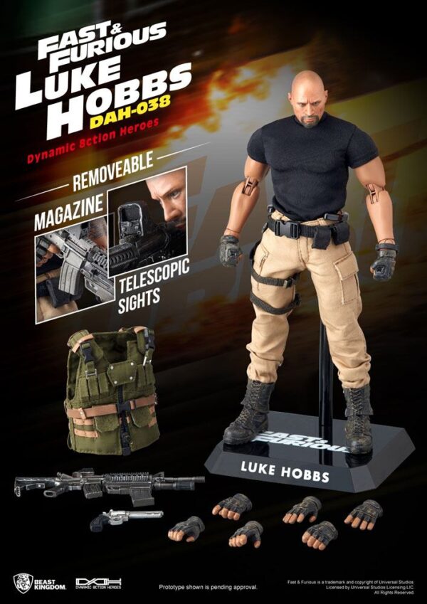 Fast & Furious Dynamic 8ction Heroes Akció Figura 1/9 Luke Hobbs 21 cm