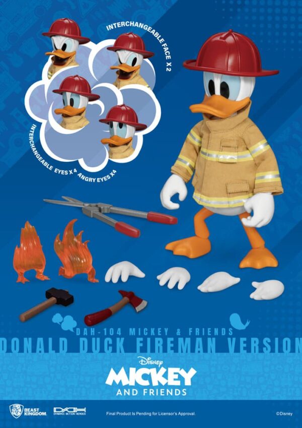 Mickey & Friends Dynamic 8ction Heroes Akció Figura 1/9 Donald Duck Fireman Ver. 24 cm