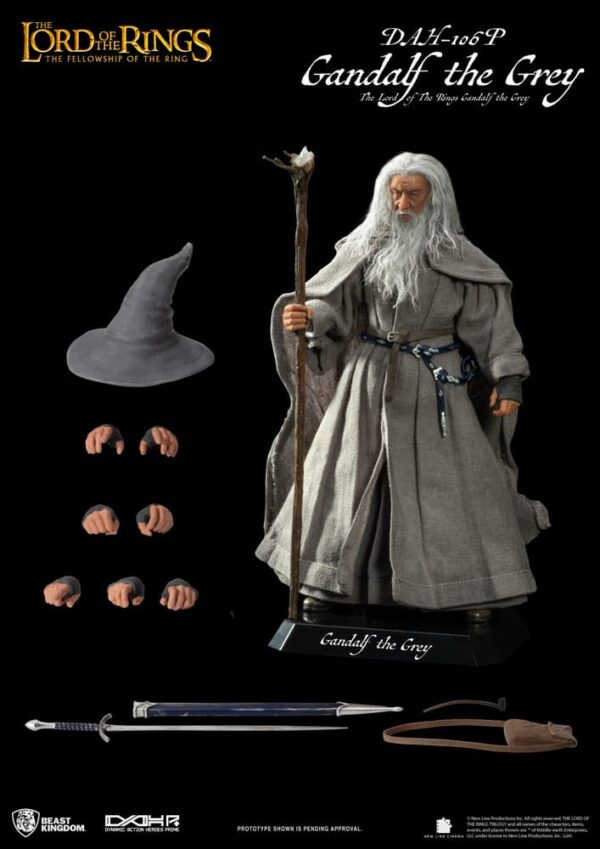Lord of the Rings Dynamic 8ction Heroes Akció Figura 1/9 Gandalf the Grey 21 cm