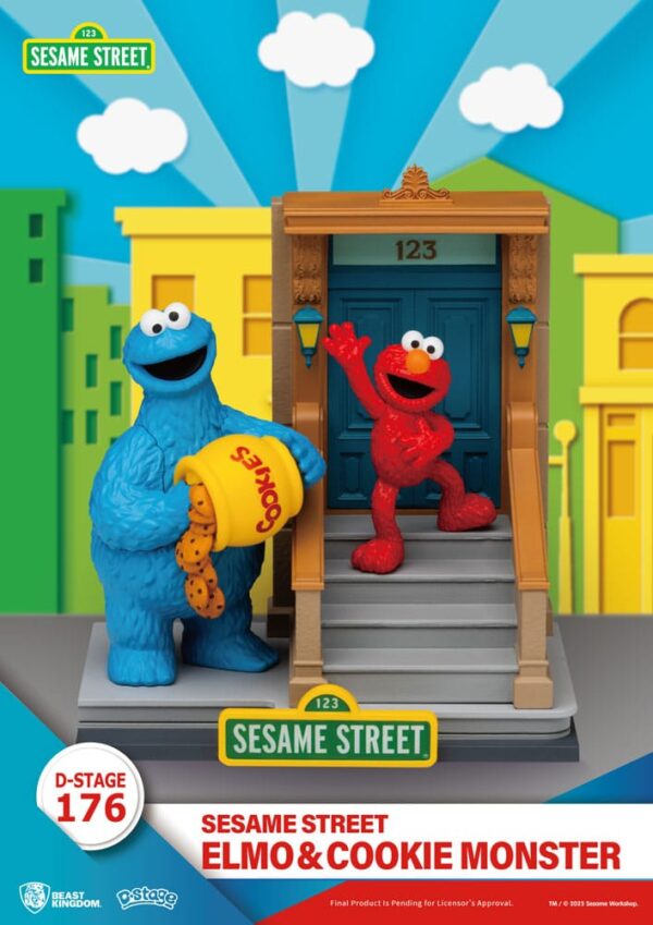 Sesame Street D-Stage PVC Szobor Elmo & Cookie Monster 11 cm