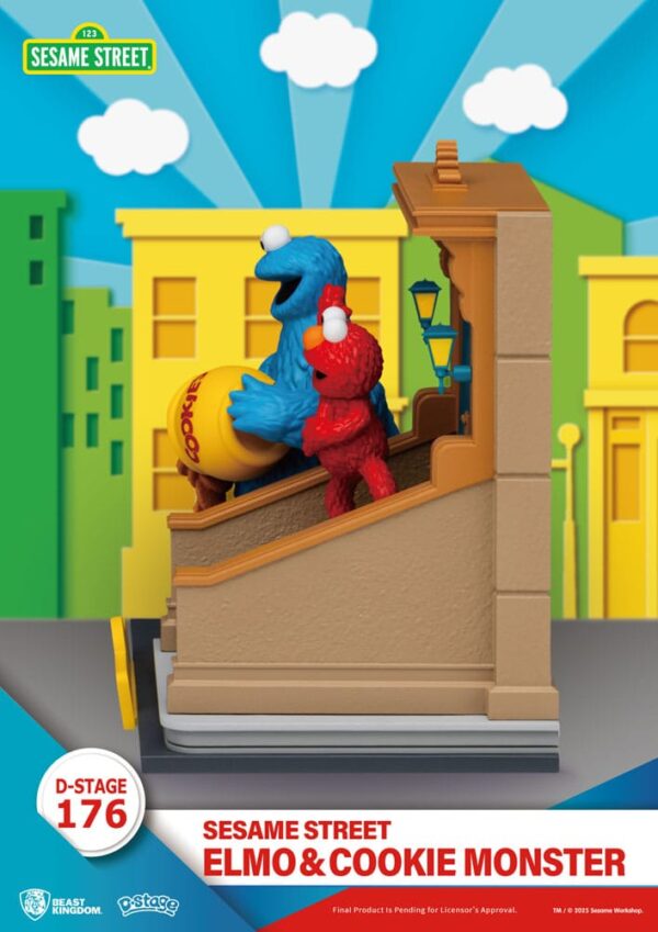 Sesame Street D-Stage PVC Szobor Elmo & Cookie Monster 11 cm