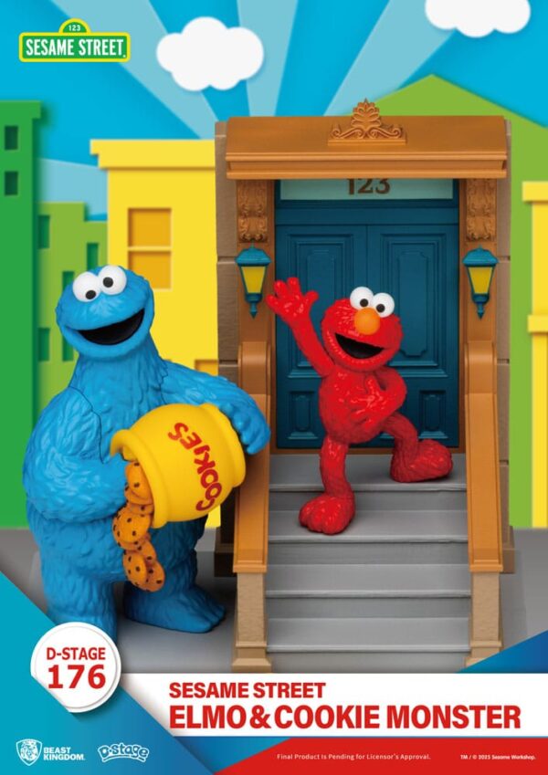 Sesame Street D-Stage PVC Szobor Elmo & Cookie Monster 11 cm