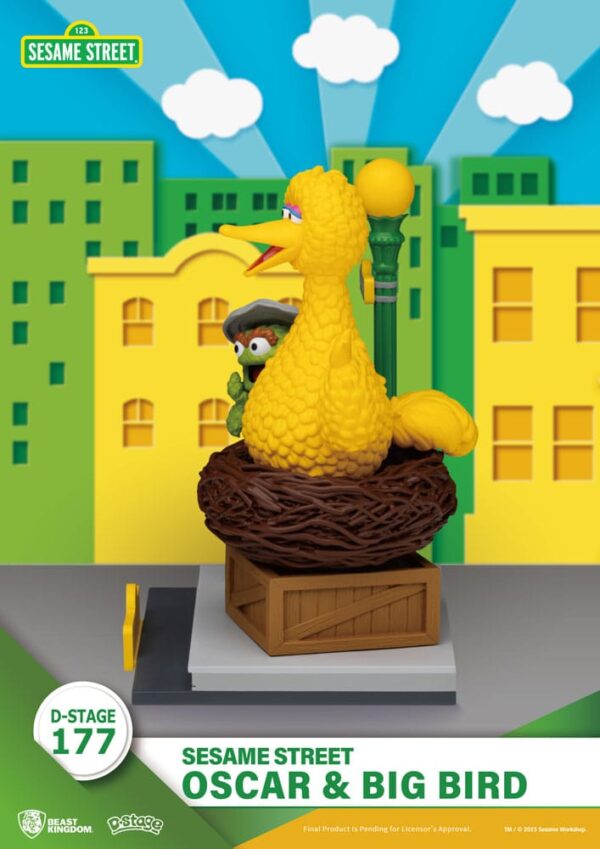 Sesame Street D-Stage PVC Szobor Oscar & Big Bird 12 cm