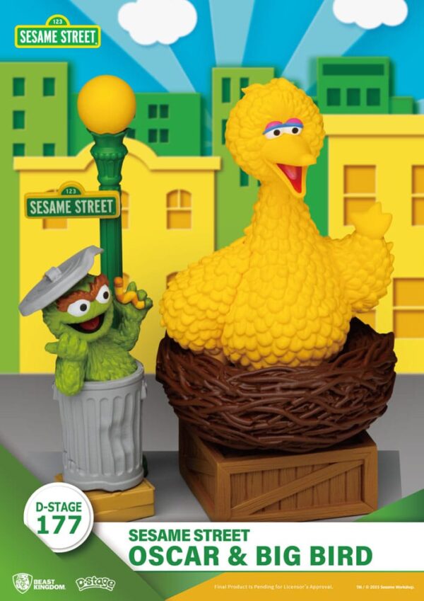 Sesame Street D-Stage PVC Szobor Oscar & Big Bird 12 cm