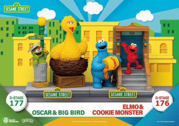 Sesame Street D-Stage PVC Szobor Oscar & Big Bird 12 cm