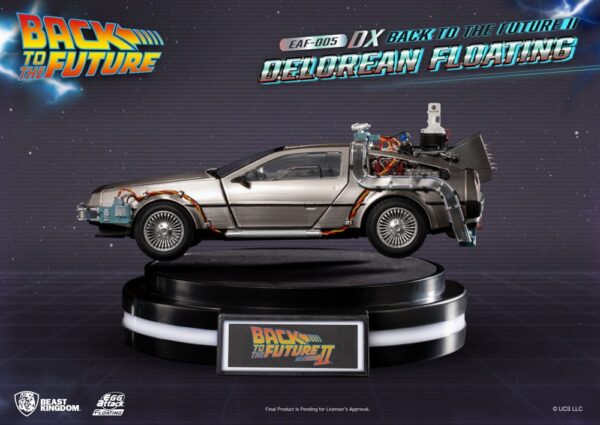 Back to the Future Egg Attack Floating Szobor Back to the Future II DeLorean Deluxe Version heo EU Exclusive 20 cm