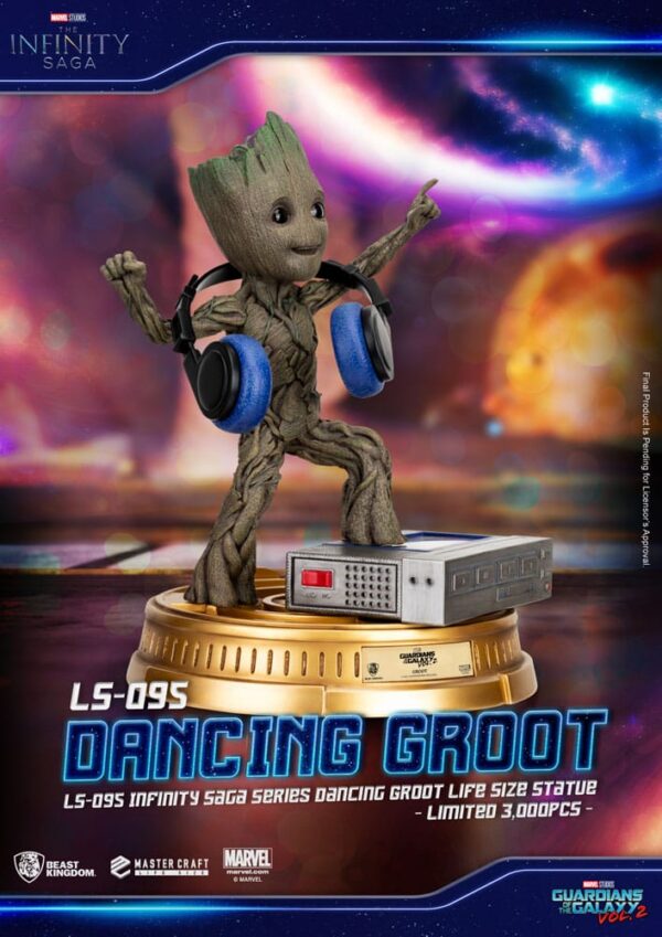 Guardians of the Galaxy 2 Life-Size Szobor Dancing Groot heo EU Exclusive 32 cm