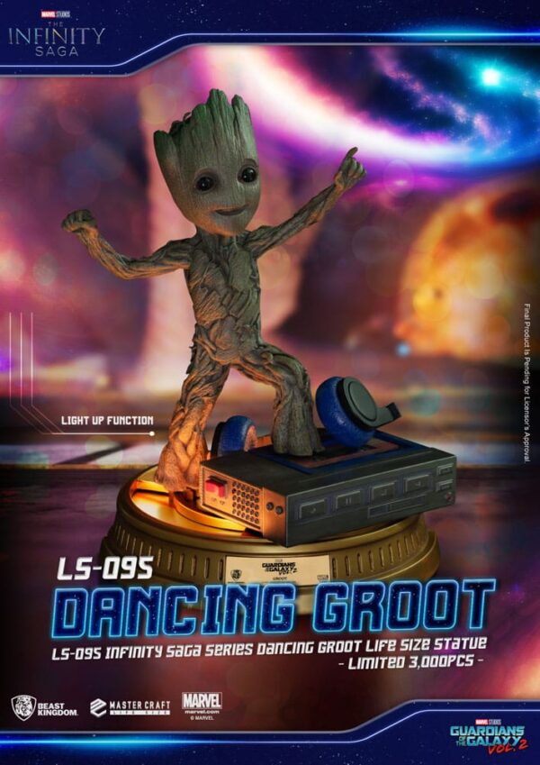 Guardians of the Galaxy 2 Life-Size Szobor Dancing Groot heo EU Exclusive 32 cm