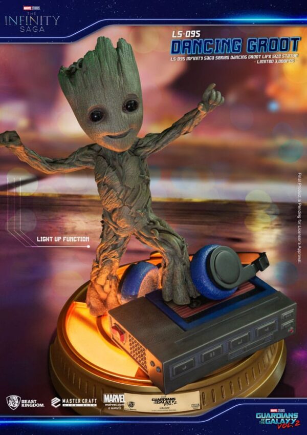 Guardians of the Galaxy 2 Life-Size Szobor Dancing Groot heo EU Exclusive 32 cm