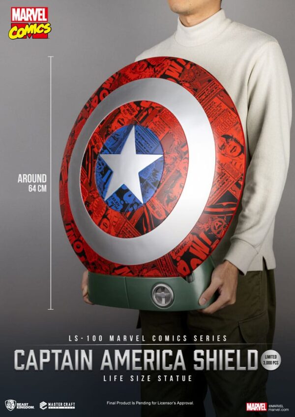Marvel Comics PVC Captain America Shield Life Size Szobor 64 cm