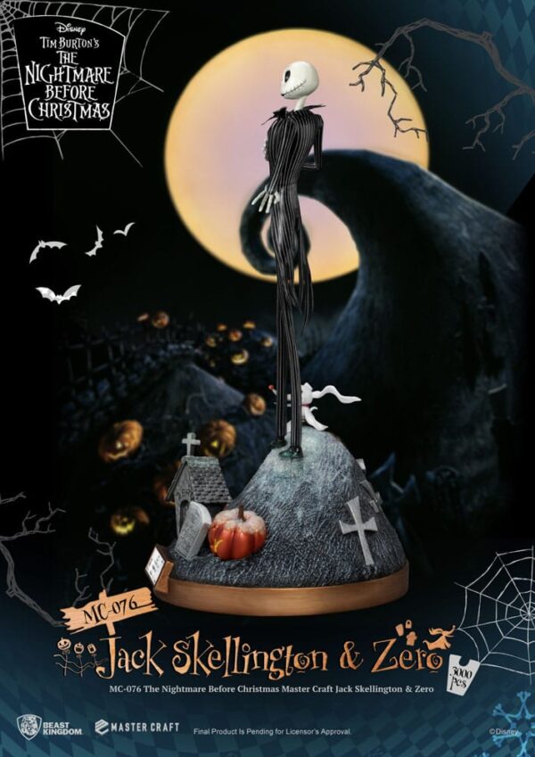 Nightmare before Christmas Master Craft Szobor Jack Skellington & Zero 39 cm