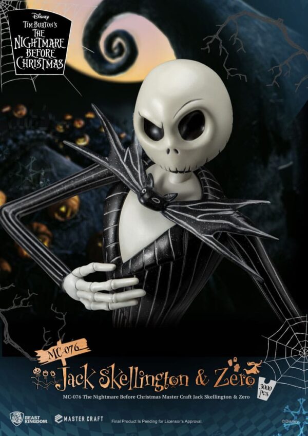 Nightmare before Christmas Master Craft Szobor Jack Skellington & Zero 39 cm