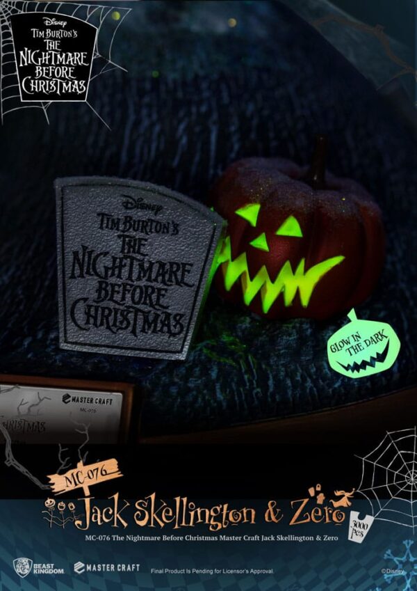 Nightmare before Christmas Master Craft Szobor Jack Skellington & Zero 39 cm