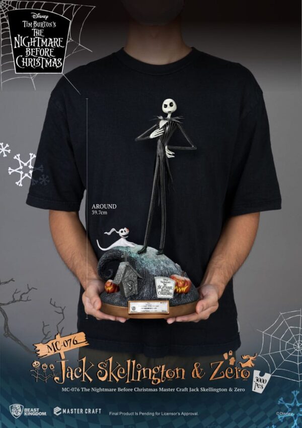 Nightmare before Christmas Master Craft Szobor Jack Skellington & Zero 39 cm