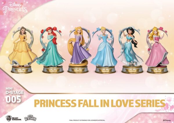 Disney Mini Diorama Stage Szobors Princess Fall In Love Series 12 cm Assortment (6)