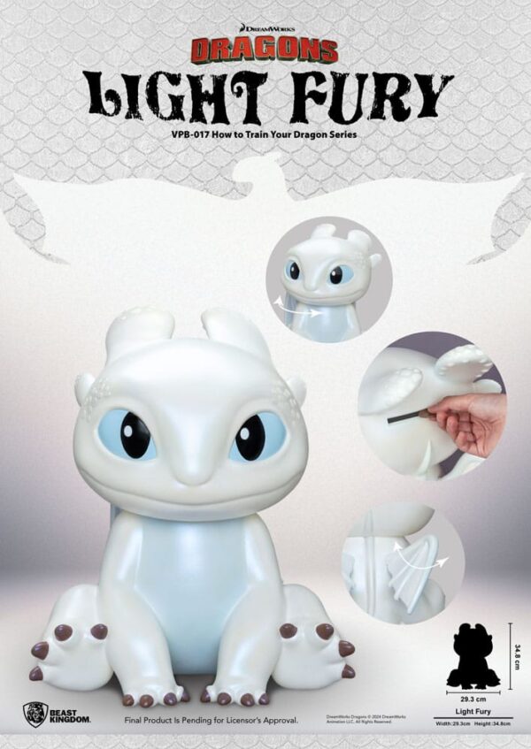 How to Train Your Dragon Funktional Figura Vinyl Light Fury 35 cm