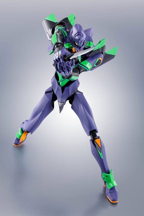 Evangelion: 3.0+1.0 Thrice Upon a Time Robot Spirits Akció Figura Side EVA  Evangelion Test Type-01 + Spear of Cassius Renewal Color Edition Reissue