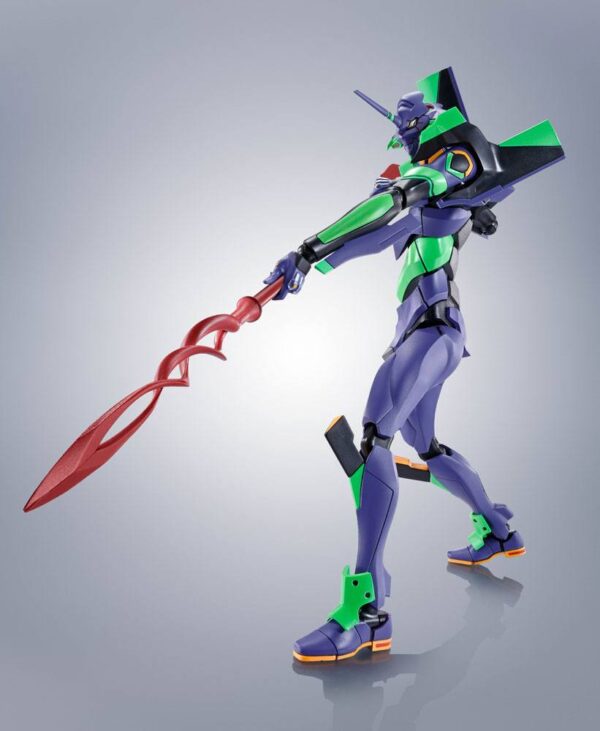 Evangelion: 3.0+1.0 Thrice Upon a Time Robot Spirits Akció Figura Side EVA  Evangelion Test Type-01 + Spear of Cassius Renewal Color Edition Reissue