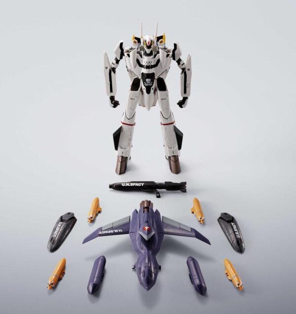 Macross 7 Hi-Metal R Akció Figura VF-0S Phoenix (Roy Focker Use) & QF-2200D-B Ghost Set 14 cm