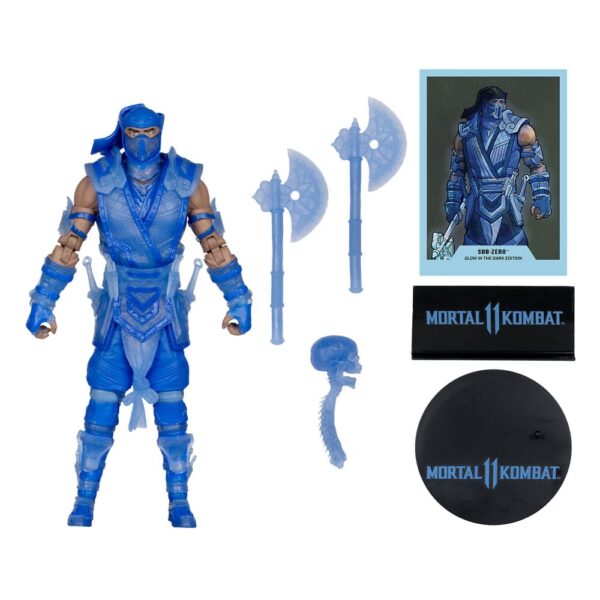 Mortal Kombat Akció Figura Glow in the Dark Edition Sub-Zero (Gold Label) 18 cm