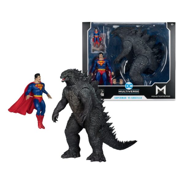 DC Justice League Monsterverse DC Multiverse Akció Figuras 2-Pack Superman Vs. Godzilla 30 cm