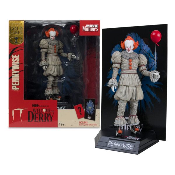 It: Welcome to Derry Movie Maniacs PVC Szobor Pennywise (Gold Label) 16 cm