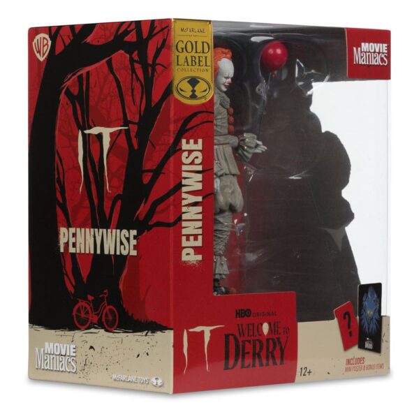 It: Welcome to Derry Movie Maniacs PVC Szobor Pennywise (Gold Label) 16 cm