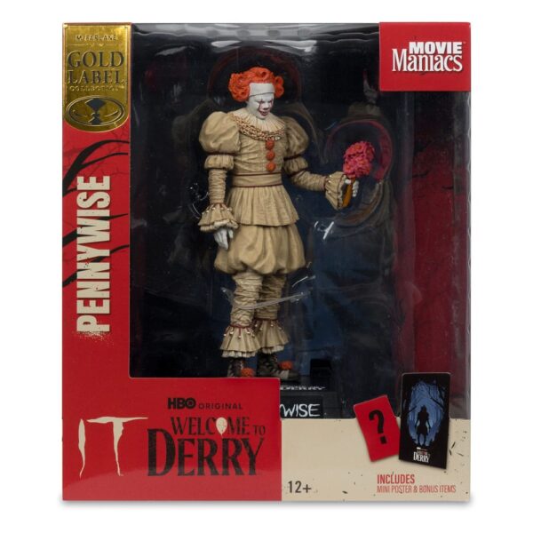 It: Welcome to Derry Movie Maniacs PVC Szobor Pennywise (Flashback) (Gold Label) 16 cm