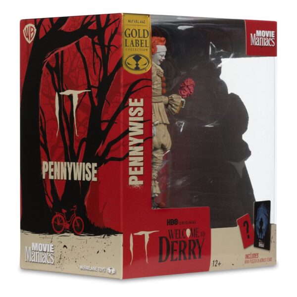 It: Welcome to Derry Movie Maniacs PVC Szobor Pennywise (Flashback) (Gold Label) 16 cm