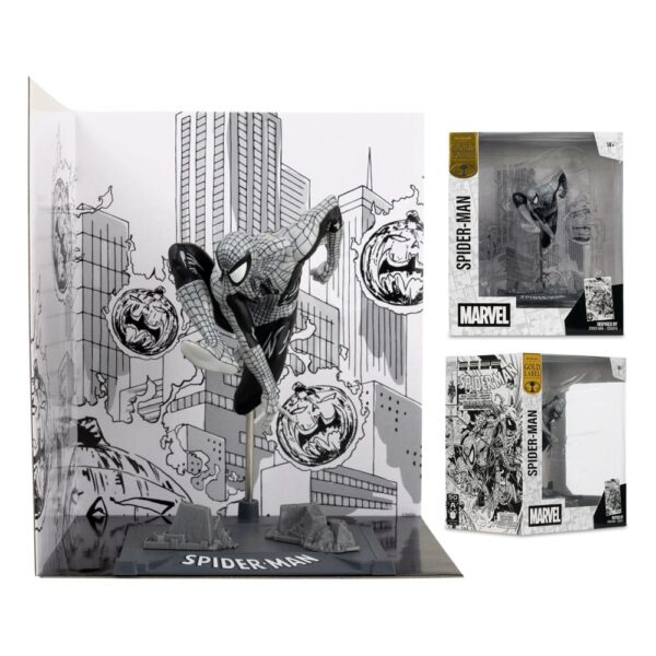 Marvel Collection PVC Szobor 1/10 Spider-Man (Spider-Man #6)(Line Art)(Gold Label) 10 cm