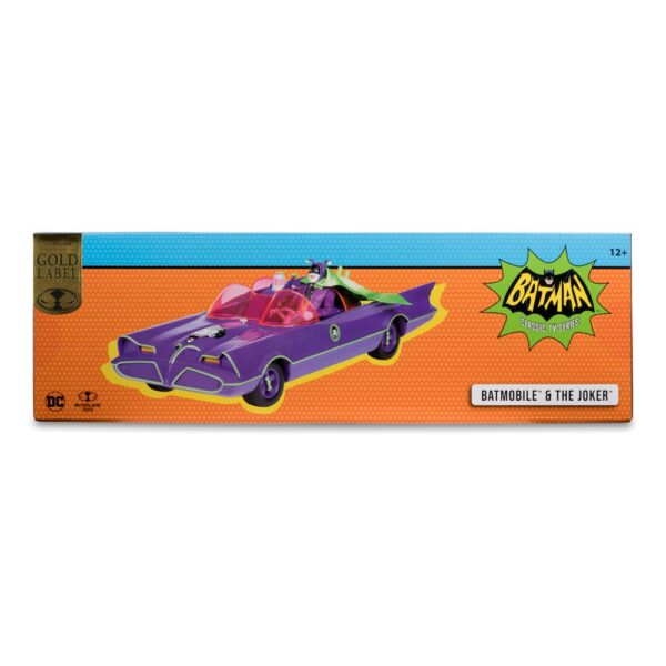 DC Retro Akció Figura with vehicle Batman 66 Batmobil with Joker (Gold Label)