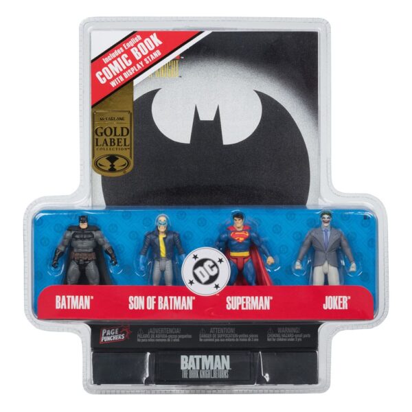 DC Direct Page Punchers Akció Figura 4-Pack Batman & Son of Batman & Superman & Joker 7 cm