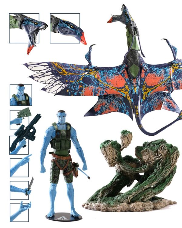 Avatar: The Way of Water Akció Figura Recom Quaritch & RDA Banshee (Gold Label)