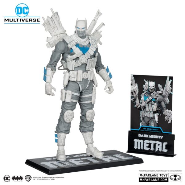 DC Multiverse Akció Figura The Grim Knight (Dark Nights Metal) (Black & White Accent Edition) (Gold Label) 18 cm
