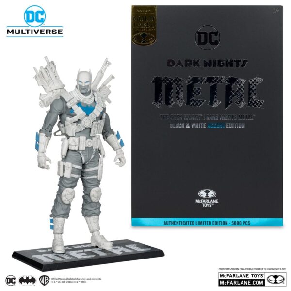 DC Multiverse Akció Figura The Grim Knight (Dark Nights Metal) (Black & White Accent Edition) (Gold Label) 18 cm