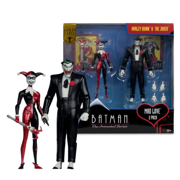 Batman: The Animated Series DC Direct Akció Figuras Harley Quinn & The Joker (Mad Love) (Gold Label) 18 cm