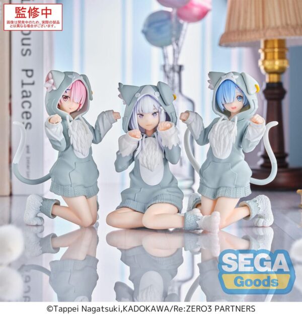Re:Zero Starting Life in Another World Yumemirize PVC Szobor Emilia Mofumofu Pack 11 cm