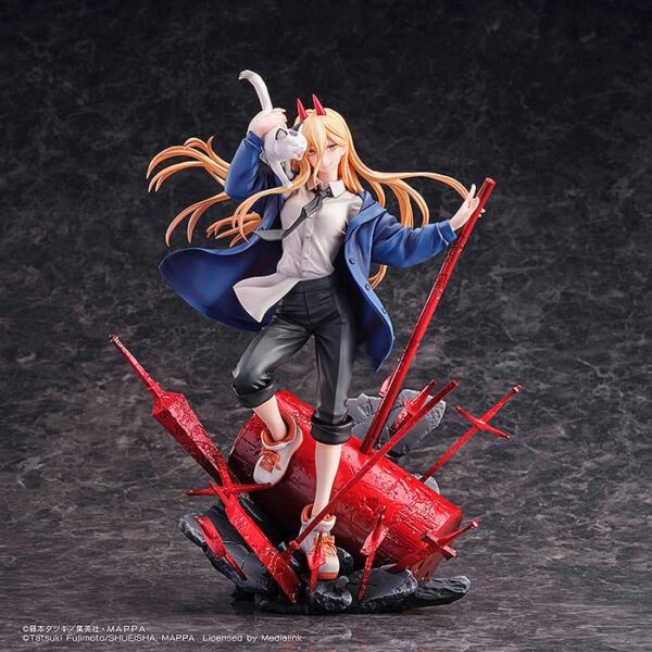 Chainsaw Man Szobor 1/7 Power & Meowy 28 cm