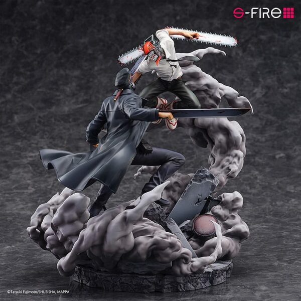 Chainsaw Man Szobor Super Situation Figura Chainsaw Man vs. Samurai Sword 26 cm