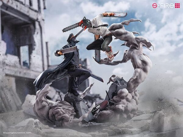 Chainsaw Man Szobor Super Situation Figura Chainsaw Man vs. Samurai Sword 26 cm