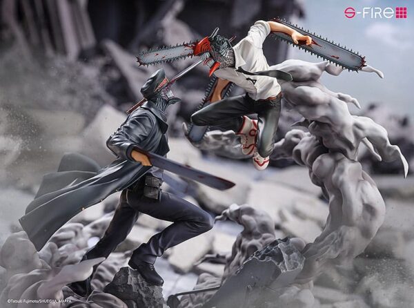 Chainsaw Man Szobor Super Situation Figura Chainsaw Man vs. Samurai Sword 26 cm