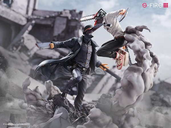 Chainsaw Man Szobor Super Situation Figura Chainsaw Man vs. Samurai Sword 26 cm