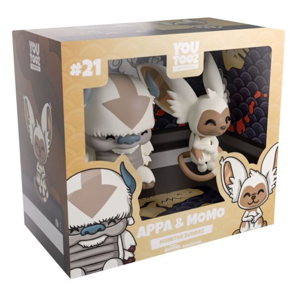 Avatar: The Last Airbender Vinyl Figuras Appa and Momo Monitor Buddiez 5 cm