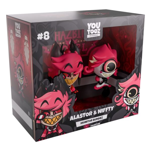 Hazbin Hotel Vinyl Figuras Alastor & Niffty Monitor Buddiez
