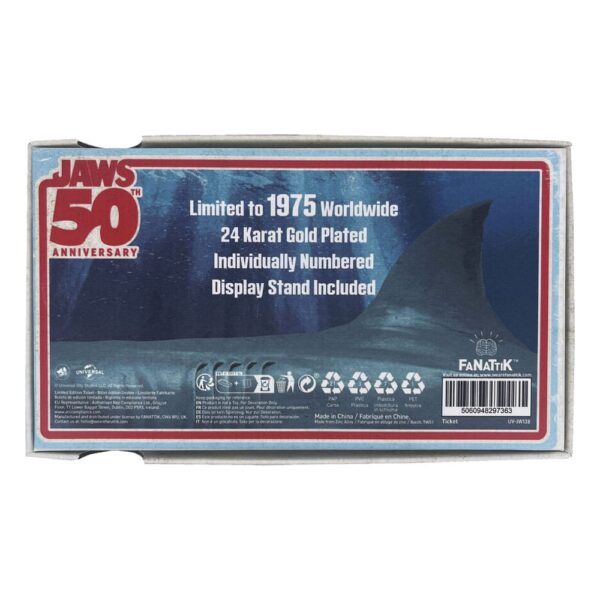 Jaws Replika 1/1 50th Anniversary Regatta Ticket 24k Gold Plated