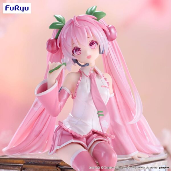 Hatsune Miku Noodle Stopper PVC Szobor Sakura Miku 2024 Pearl Color Ver. 15 cm