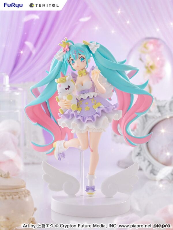 Hatsune Miku Tenitol PVC Szobor Hatsune Miku Yumekawa Princess Lavender Ver. 21 cm
